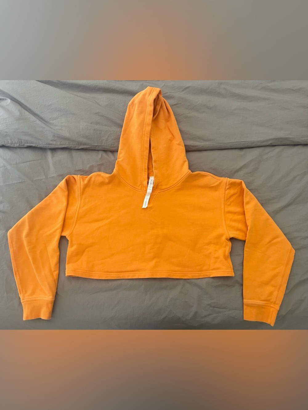 Lululemon Relaxed Cropped Hoodie Size 12 Mango Orange Cotton